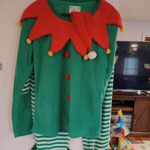 NWOT. Ladies 3 piece Elf pajamas med